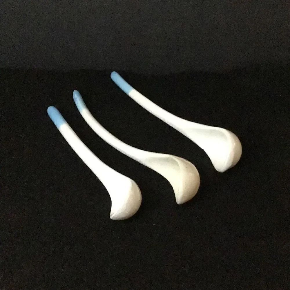 Set of 3 small porcelain spoons will fit in an expresso cup